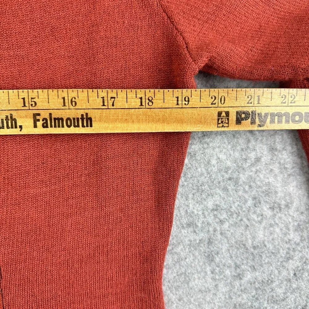 Caamano Sweater Womens L Alpaca Floral Embroidered Full Zip Cardigan Terracotta